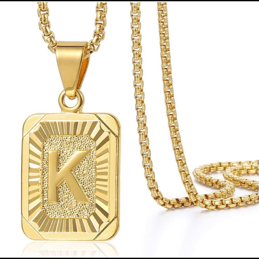 Gold Initial Necklace “K”